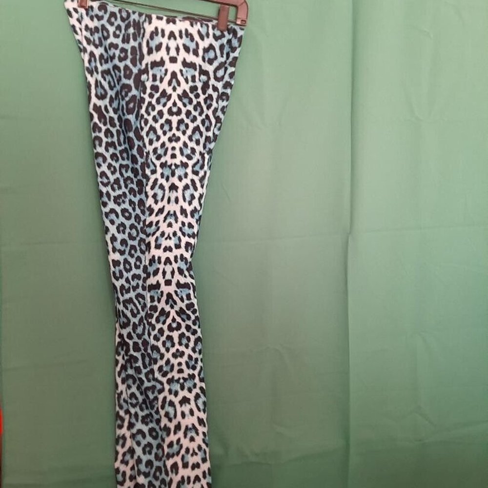 Fifi Blue Leopard Women's Casual Pant Size 5/6 New